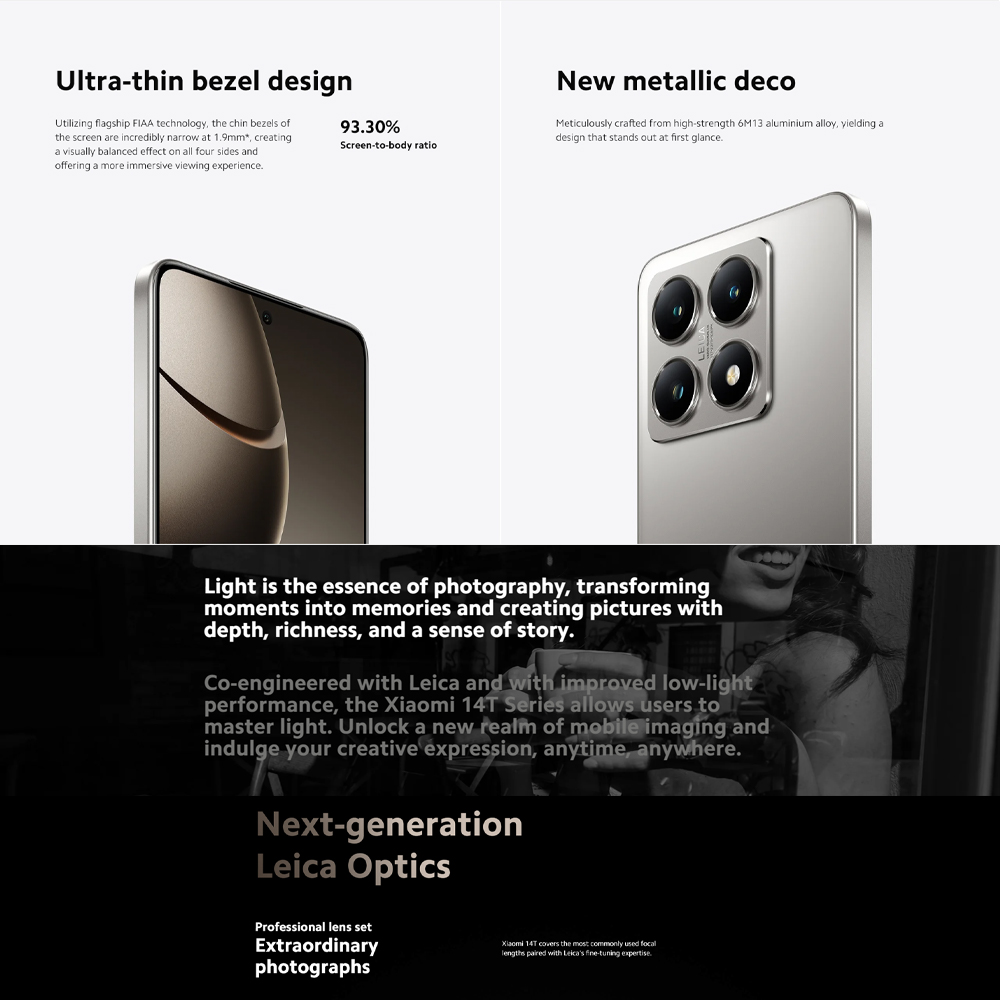 Xiaomi 14T 12GB + 256GB/512GB | 6.67", AMOLED | Mediatek Dimensity 8300 Ultra (4 nm) | 67W turbo charging