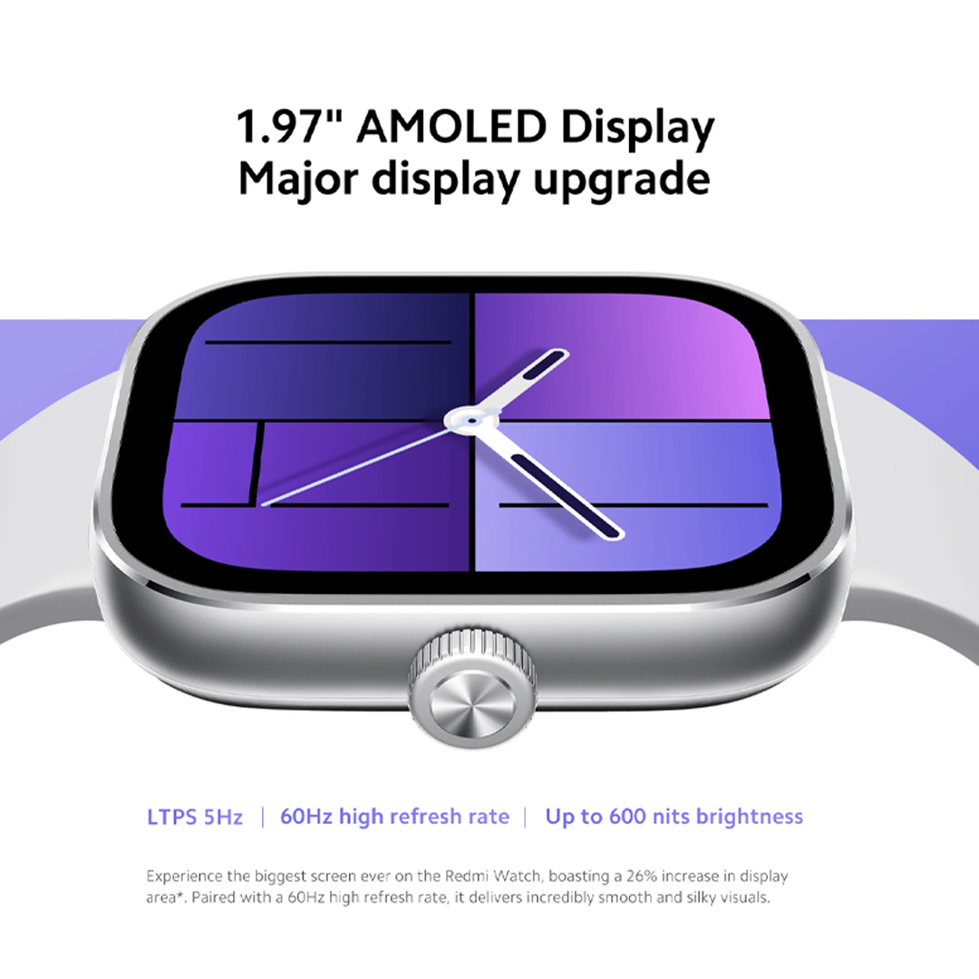 Xiaomi Redmi Watch 4 | 470mAh | Ultra-large 1.97" Square AMOLED | 60Hz refresh rate | 5ATM Water Resistance | Built-in Multi-System GNSS | 4-Channel PPG Sensor Configuration | Smartwatch with 1 Year Warranty