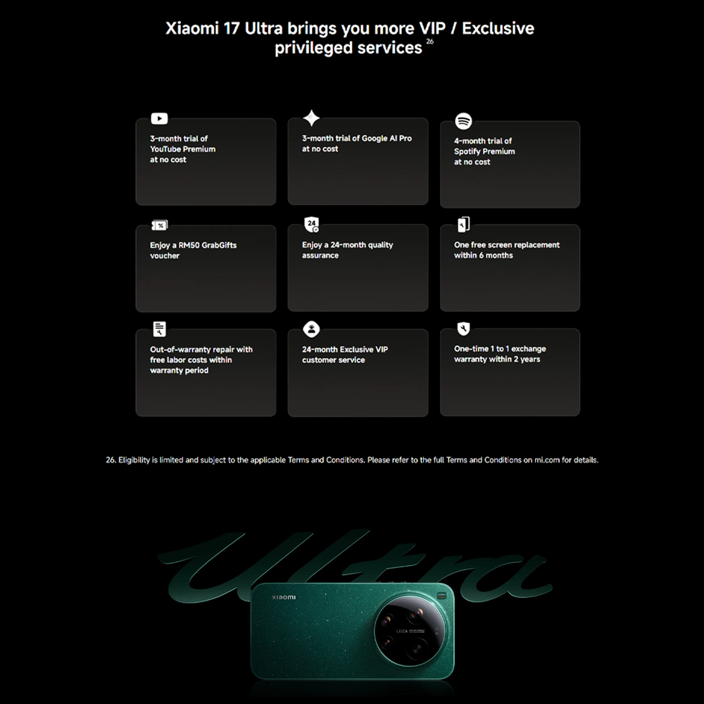 Xiaomi 17 Ultra 16GB+512GB/16GB+1TB | 6.9", LTPO AMOLED | 50MP Rear Camera | Qualcomm SM8850-AC Snapdragon 8 Elite Gen 5 (3 nm) | Li-Po 6000mAh, Supports 90W fast charging