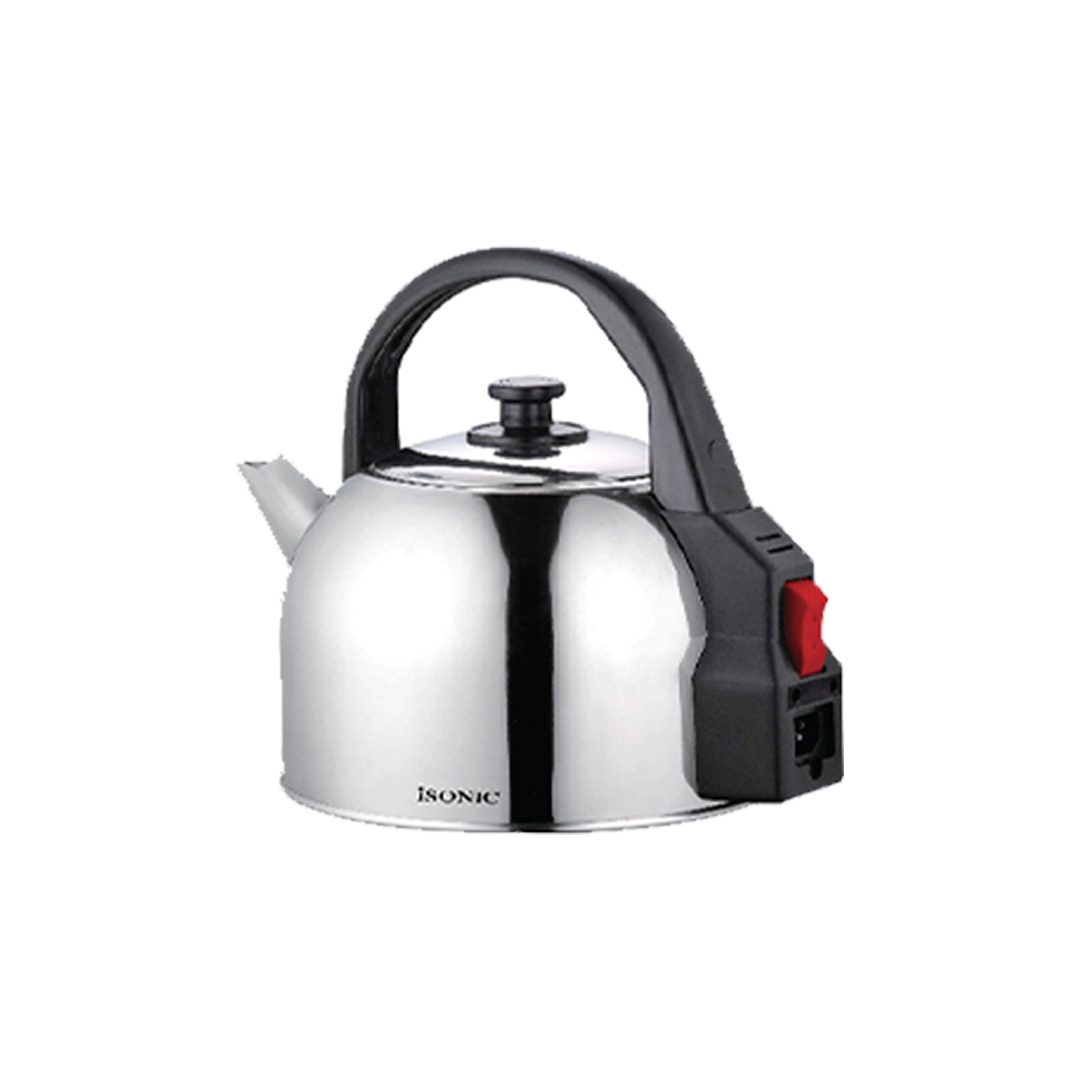 ISONIC 4.8L Stainless Steel Kettle IJK-4800 | Detachable Power Cord | Power On Light Indicator | Lift Off Lid | Kettle with 1 Year Warranty