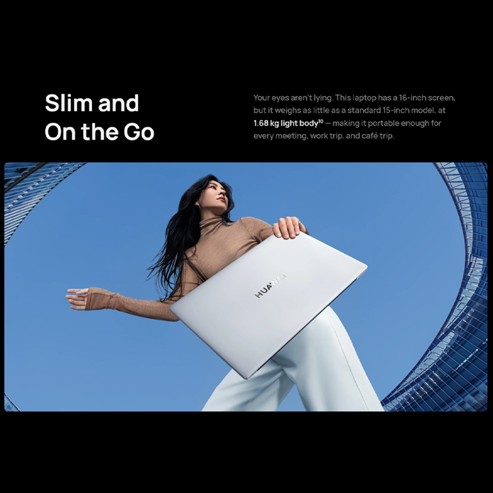 Huawei MateBook D16 2024  Laptop 53013XAN | 16" Eye Comfort HUAWEI FullView Display | Numeric Keypad | High Performance Intel | 1  Year General Warranty