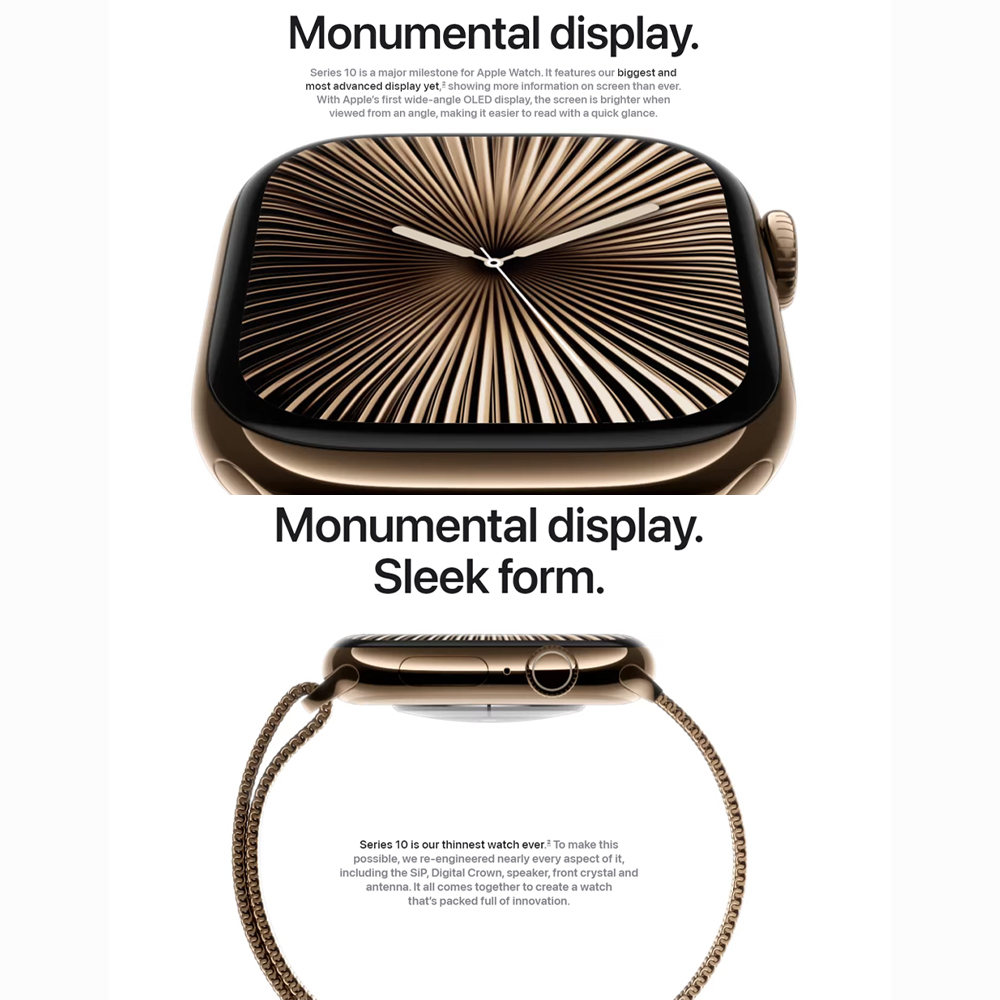 Apple Watch Series 10 Natural Titanium / Silver Aluminium GPS/ GPS + Cellular | LTPO3 OLED Always-On Retina display | Temperature sensing