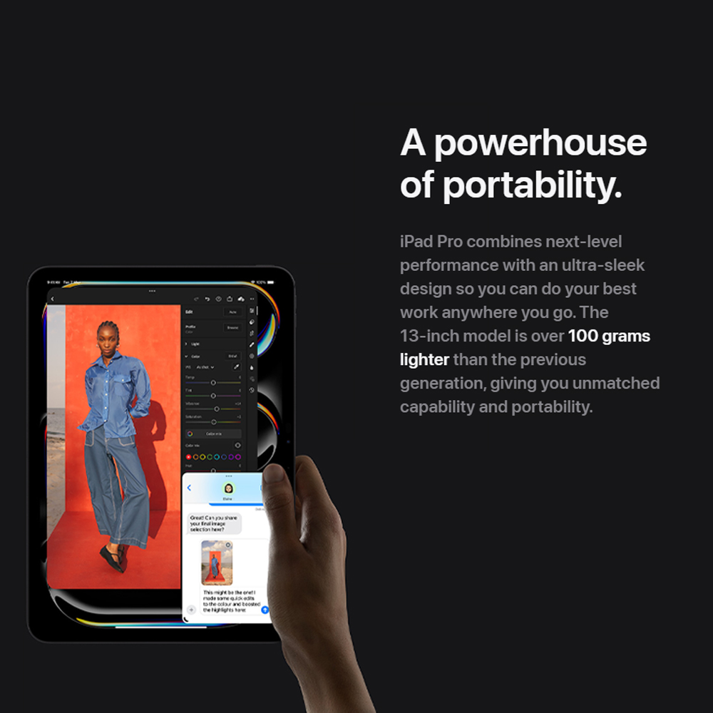 Apple iPad Pro 13-inch (4th generation) Wi-Fi + Cellular 2024 16GB+2TB / 16GB+1TB / 8GB+512GB / 8GB+256GB | All-new pro design | Ultra Retina XDR | All-new Apple Pencil Pro |  1  Year General Warranty