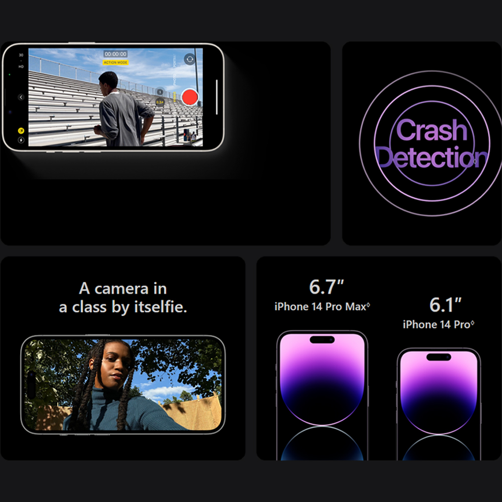 Apple iPhone 14 Pro 6GB+256GB | 48 MP Main Camera | Apple A16 Bionic (4 nm) | Water Resistance | 1  Year General Warranty