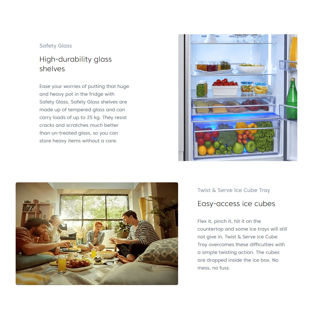 Beko 586L Multi Doors ProSmart Inverter Refrigerator GNO51651GBMY/GNO51651VKMY | Eco Mode | Holiday Mode | Quick Freeze | Quick Control | Multi AirFlow | Refrigerator with 2 Year Warranty