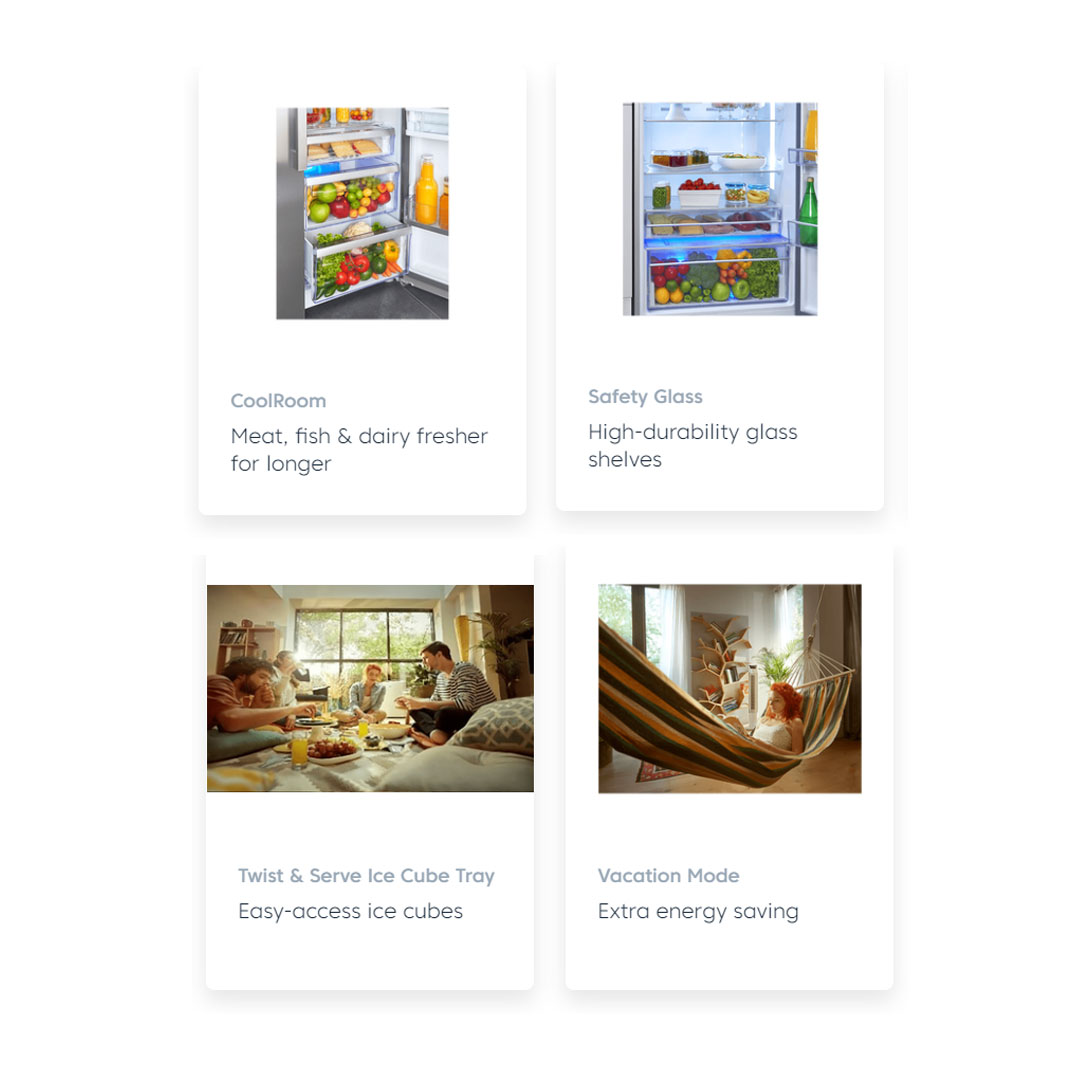 Beko 2 Door Top Mount ProSmart Inverter Refrigerator RDNT371E50VK/RDNT401E50VK | NeoFrost Dual Cooling | ProSmart Inverter Compressor | Active Odour Filter | Refrigerator with 2 Years General Warranty & 12 Years Motor Warranty