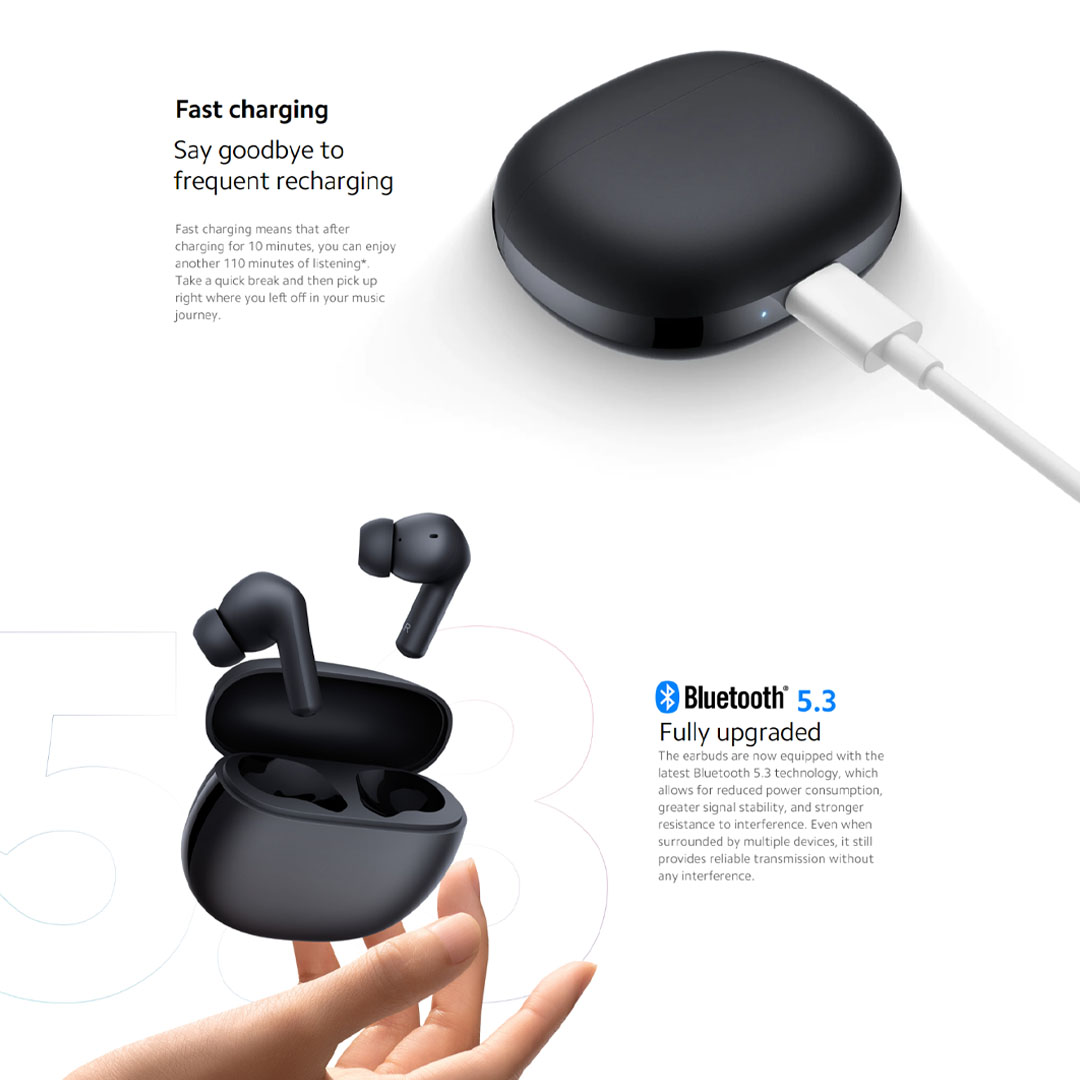 Xiaomi Redmi Buds 4 Active | Advanced Bluetooth | 12mm dynamic driver | Fast charging | Earbuds with 1 Year Warranty