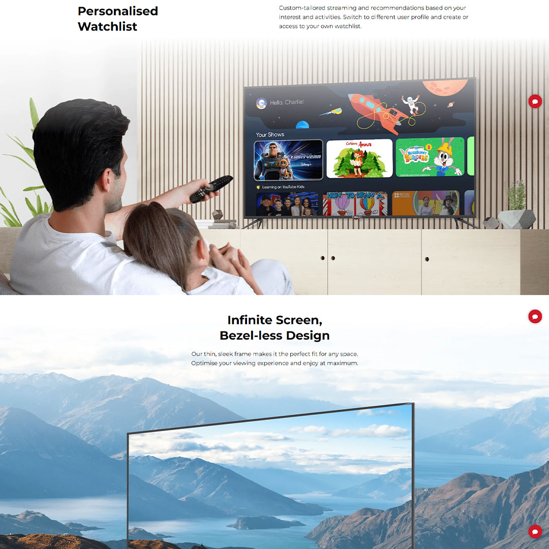 Caixun 50"/55:/65" 4K LED Google TV (ProViXio) C50V1UG/C55V1UG/C65V1UG | Dual High-Power Speakers | Stunning 4K Resolution | Bezel-less Frame | Smart TV with 3 Year Warranty