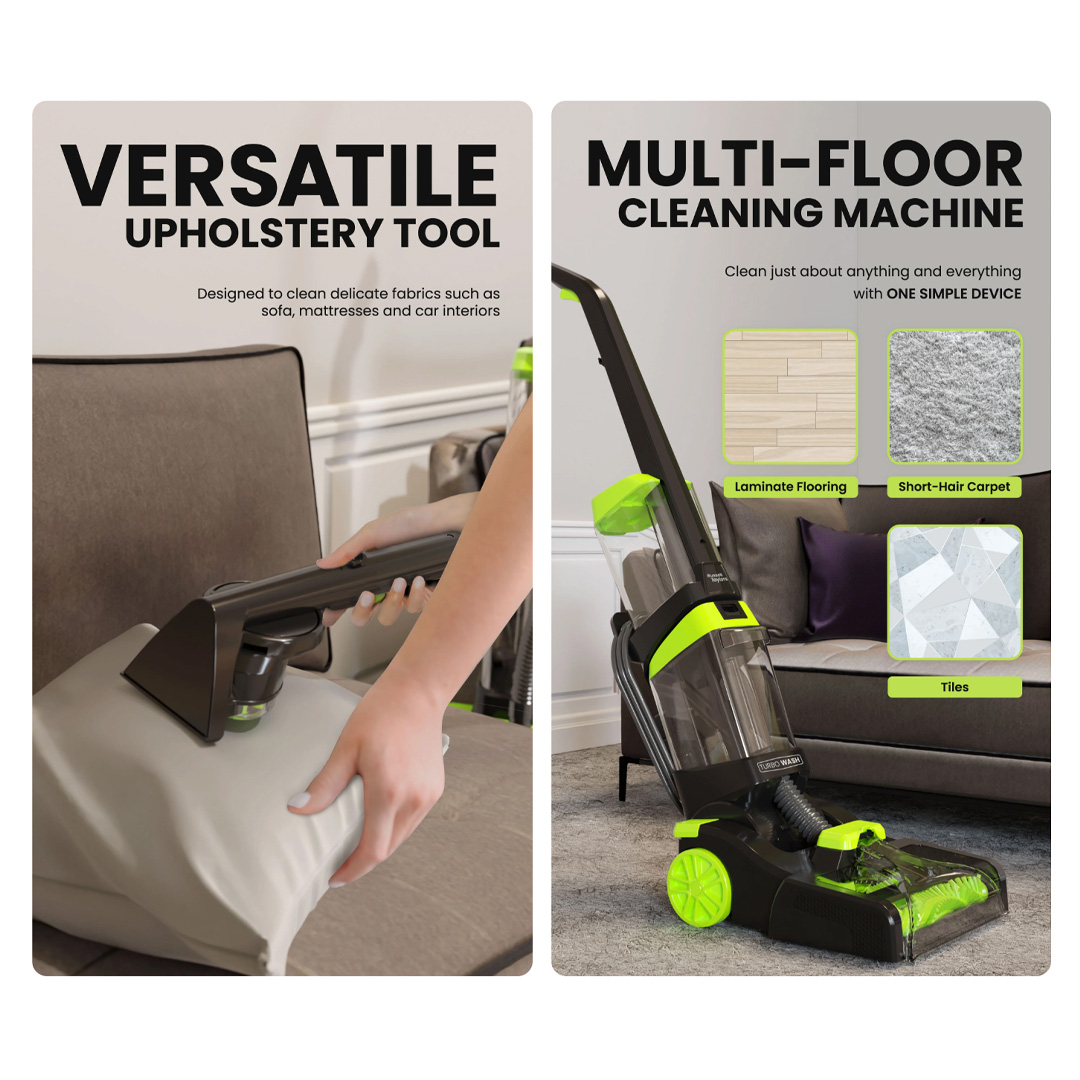 Russell Taylors 800W Multi-Function Vacuum Cleaner Carpet Washer CW-800 | Powerful DC Motor | Dust Canister 500ml |  2200mAh Battery | Vacuum with 2 Year Warranty