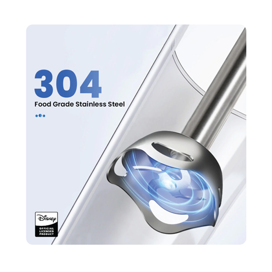 Russell Taylors 0.5L Disney Mickey And Friends Hand Blender D6 | 600W Power | S-Shaped Fixed Blade | Ergonomic Grip | Hand Blender with 2 Year Warranty