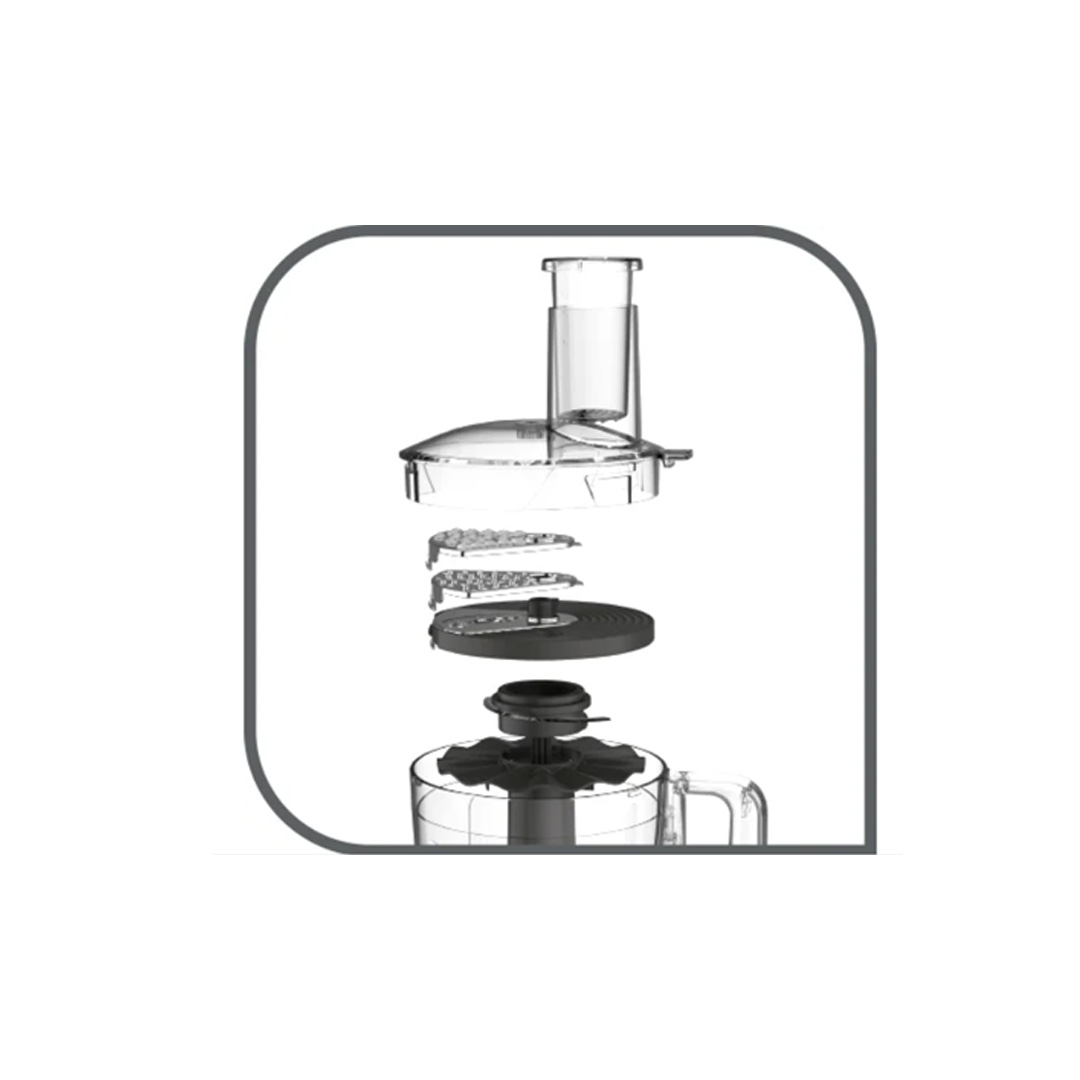 Tefal 2.4L Masterchef Easyforce Food Processor DO2461 | Two Speeds and Pulse Setting | Easy Storage | Easy Cleaning | Food Processor with 2 Year Warranty