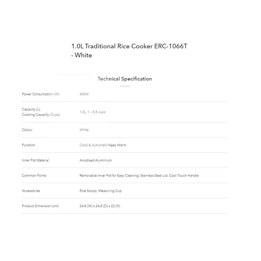 ELBA 1L/1.8L/2.8L Rice Cooker ERC-2866T/ERC-1866T/ERC-2866T | Cook & Automatic Keep Warm | Stainless Steel Lid | Cool Touch Handle | Rice Cooker with 1 Year Warranty