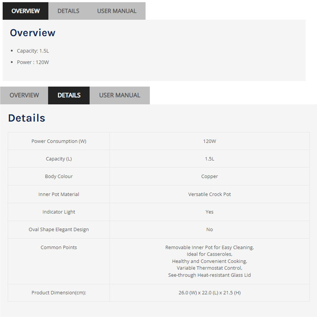 ELBA 1.5L / 3.5L / 4.5L Slow Cooker ESC-K1568(CP) / ESC-K3568(CP) / ESC-K4568(CP) | Versatile Crock Pot | Indicator Light | Variable Thermostat Control | Removable Inner Pot for Easy Cleaning | Slow Cooker with 1 Year Warranty
