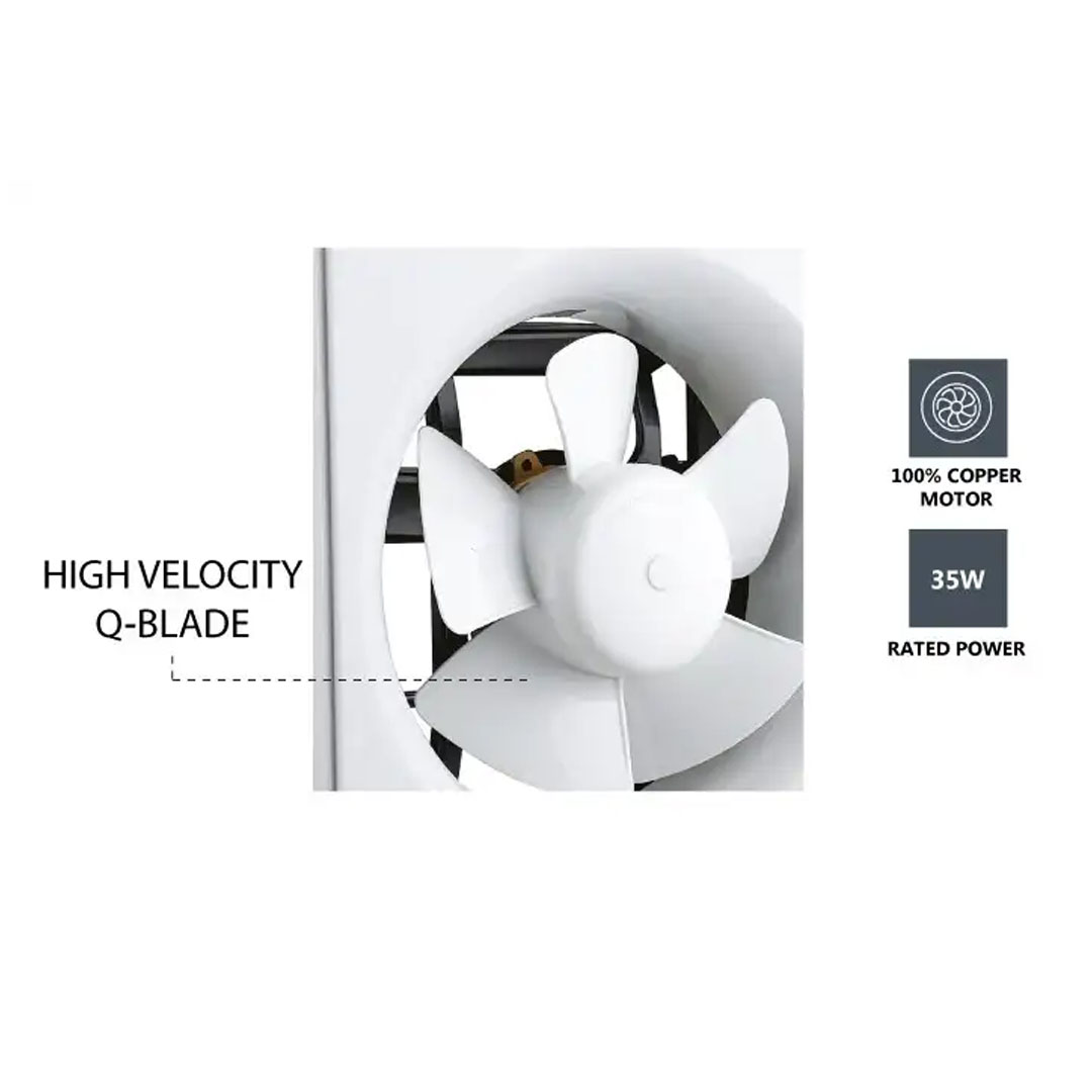 ELBA 8"|10" Ventilation Fan EVF-E0805(WH)/EVF-E1005(WH) | High Efficiency Air Flow | Built-in Thermal Safety Fuse | Quiet Operation | Ventilation Fan with 1 Year Warranty