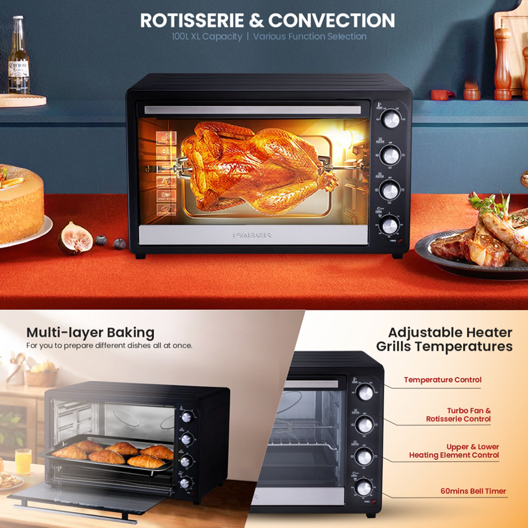 FABER 10L/ 21L/ 66L Electric Oven FEO NUOVO 10/  FEO NUOVO 21 / FEO NUOVO 66 | Various Function Selection | 60mins Timer | Oven with 1 Year Warranty