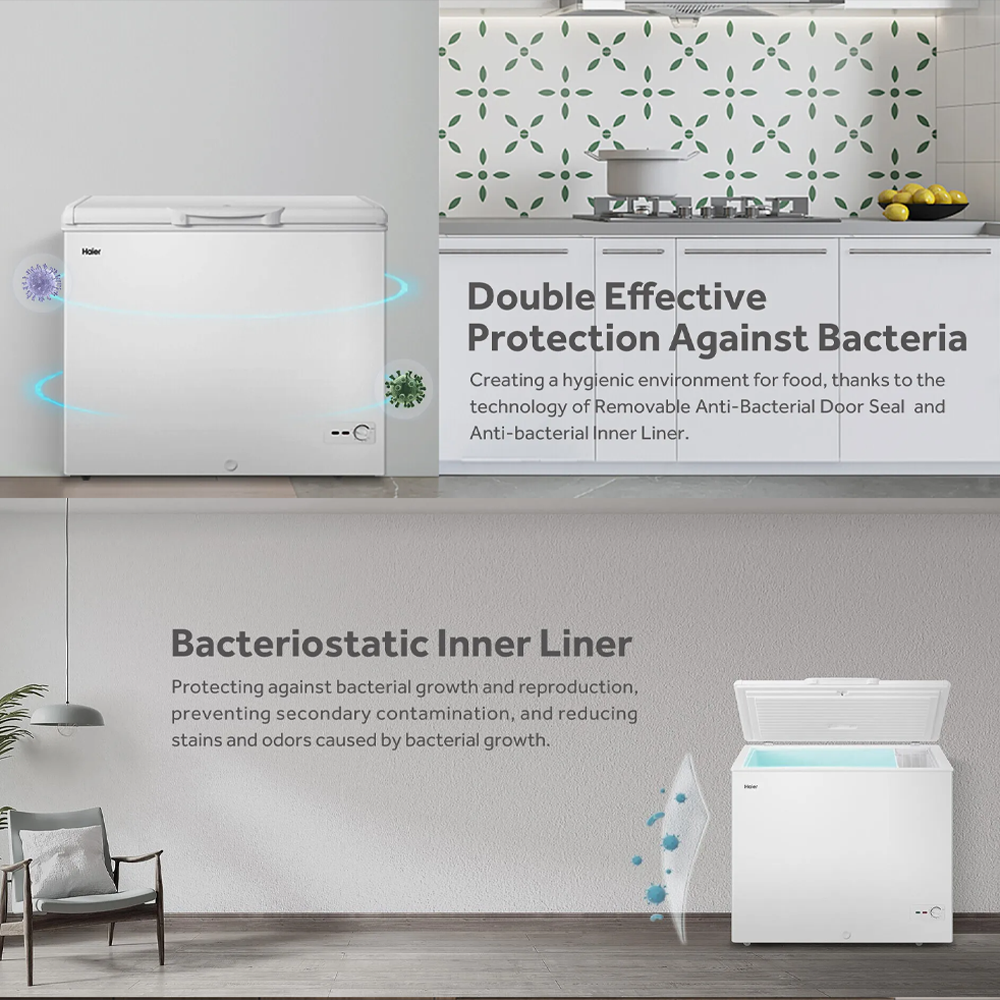 HAIER 206L Chest Freezer BD-248HME | Double Effective Protection Anti-Bacterial | Energy Saving