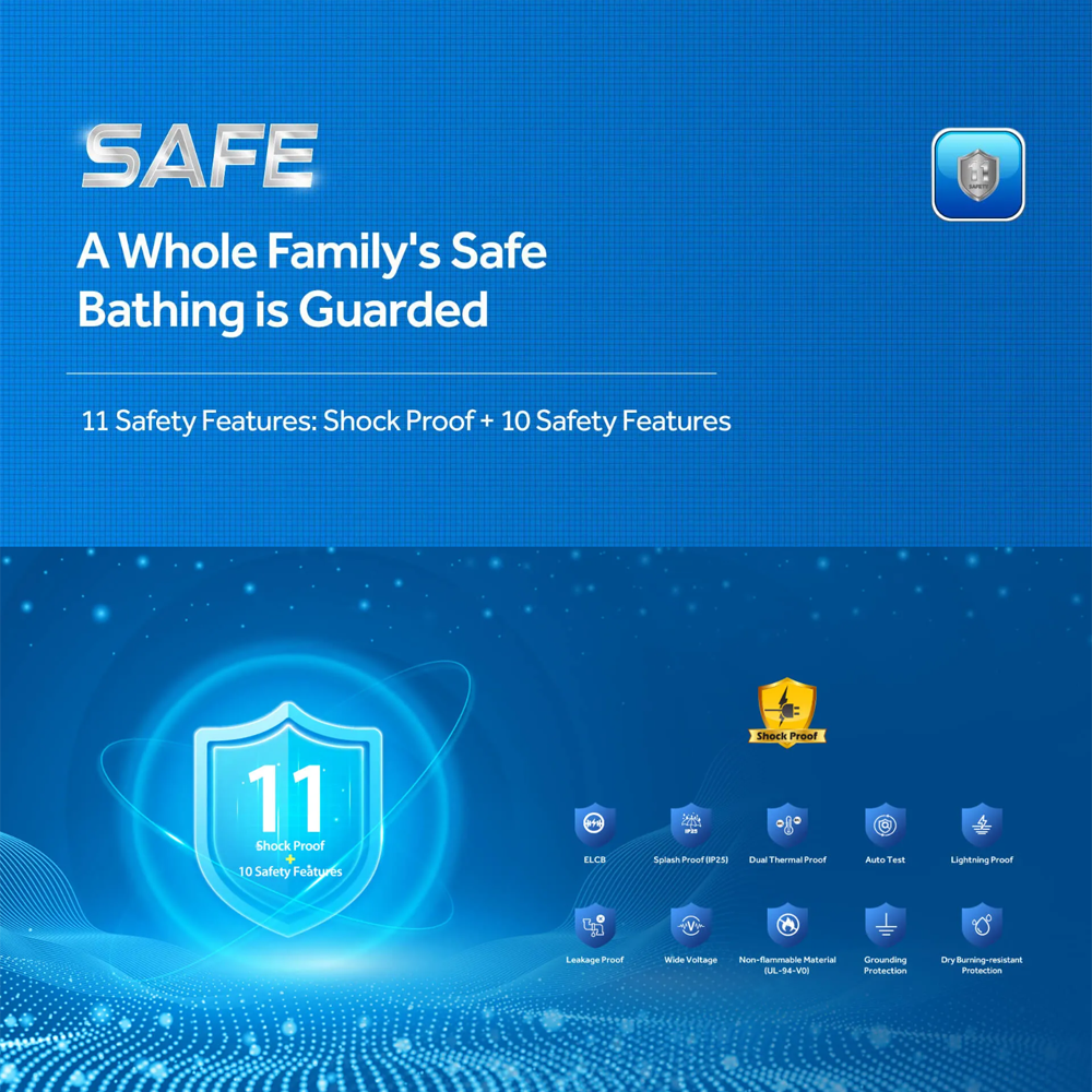 HAIER 3800W Instant Water Heater EI38M-F1W(MY) | Dual Copper Heating Tube | Shock Proof | 4D AI Thermostat System