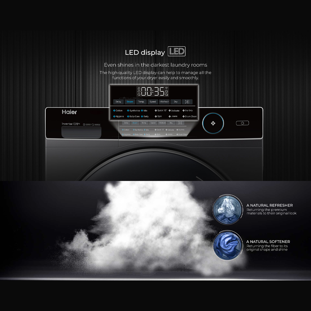 HAIER 13KG/8KG Front Load Super Inverter Washer Dryer HWD130-BP14959S8 | BLDC Inverter | 525mm XL Drum | I-Refresh