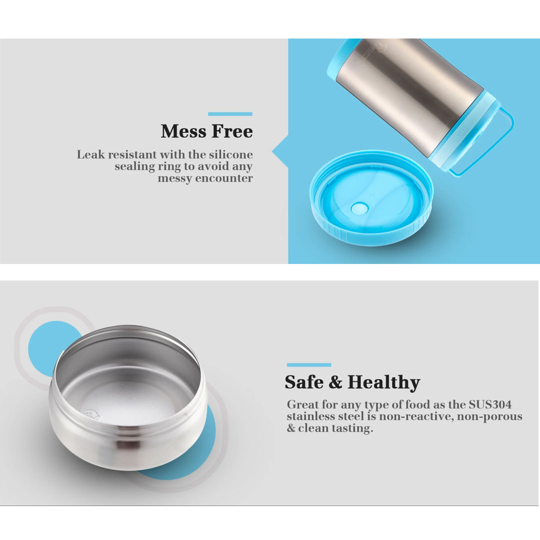 HAIER 1.7L Thermal Food with 3pcs 304 Stainless Steel Container TD0045781 | Unrivalled Heat/Cold Retention | Equip with 2 Functions | Wide Mouth | Mess Free | Safe and Healthy