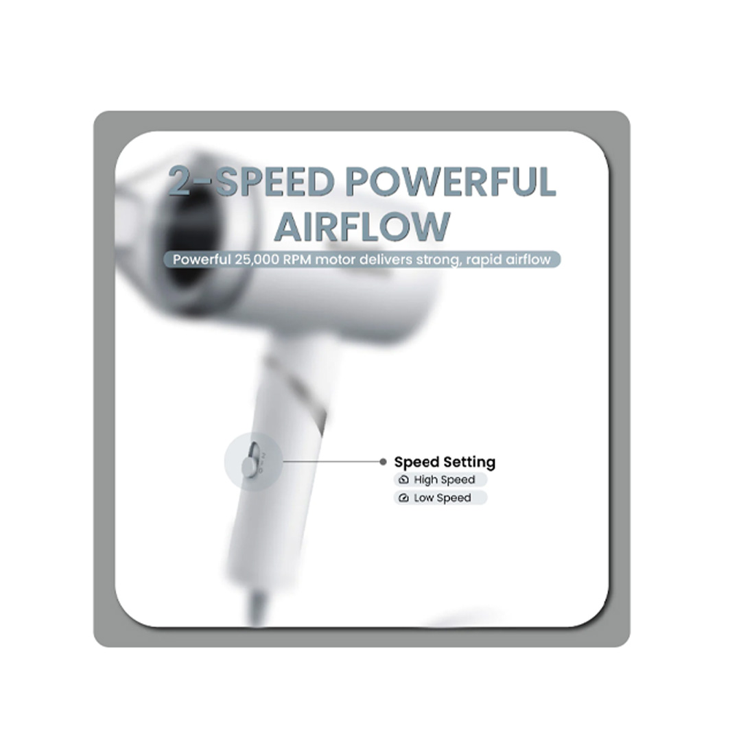 Russell Taylors 1200W Foldable Travel Hair Dryer HD1 | 1200W Power | 2-Speed Powerful Airflow | Ergonomic Handle | Hair Dryer with 2 Year Warranty