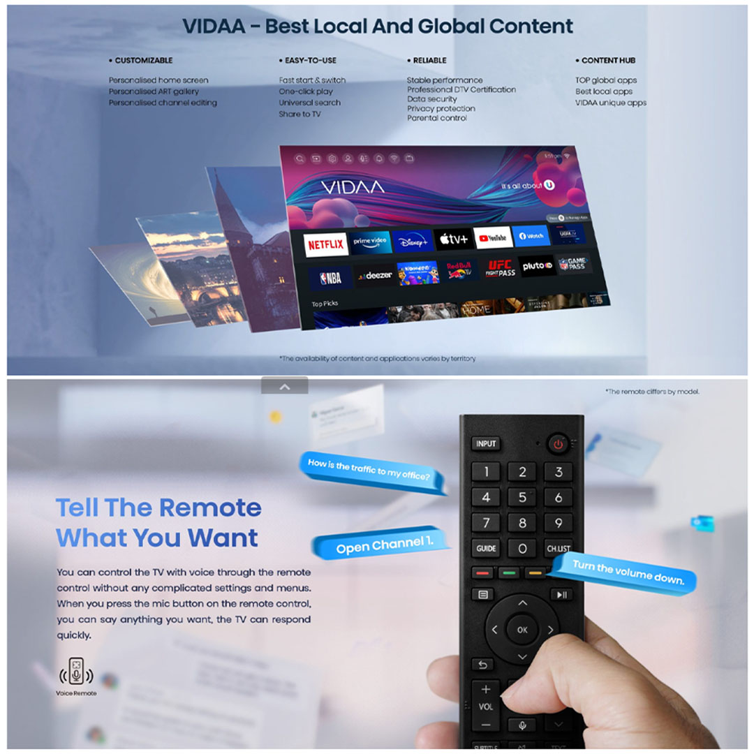 HISENSE 43" 4K UHD LED TV 43A6100H | VIDAA U5 | 4K Resolution | Sport Mode | Smart TV with 3 Year Warranty