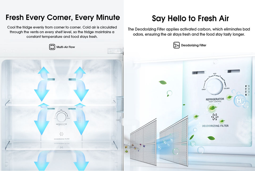 HISENSE 240L 2 Doors Top Mount Smart Inverter Refrigerator RT286N4ABN | Big Shelves - XXL Door Balcony | LED Lighting | Save Energy | Deodorizing Filter | Refrigerator with 2 Years Warranty