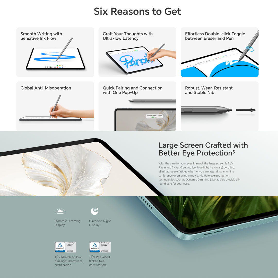 HONOR Pad 9 16GB+256GB | 8300mAh Large Battery +35W Fast Charging4 | 4nm Snapdragon 6 Gen 1 Chipset | Blazing-fast Connections 5G & Wi-Fi Only Version Supported | Tablet with 1 Year Warranty