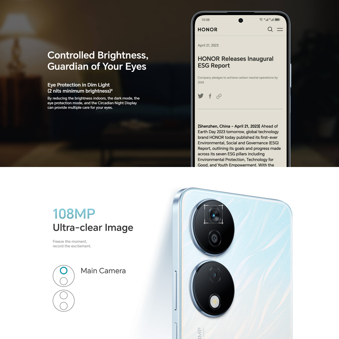 (Pre Order Until 22.12.2023) HONOR X7b 4G 8GB+256GB | 6.8" HONOR FullView Display | 6000mAh Battery | 108MP Main Camera | Smartphone with 1 Year Warranty