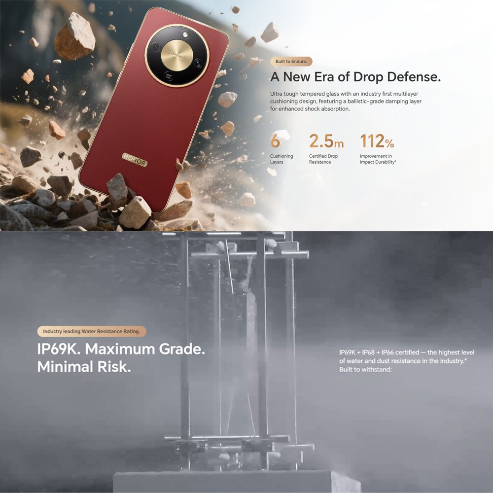 HONOR X9d 5G | IP69K  Water-Resistant | Li-Po 8300 mAh,Fast charging 66W | Strongest  Drop-resistant | Qualcomm Snapdragon 6 Gen 4 (4 nm)