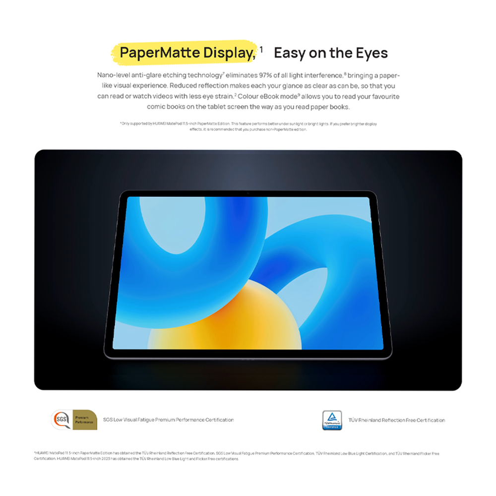 HUAWEI MatePad 11.5''S PaperMatte Edition 2024 8GB+256GB | Super Device, Floating Multi-Window6 | Crystal-clear and Eye-soothing PaperMatte Display | HUAWEI Notes,5 Easy Recording and Reviewing | 1  Year General Warranty