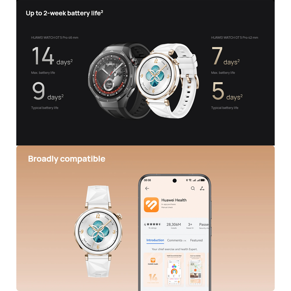 Huawei WATCH GT 5 Pro | Sculpted with aerospace-grade titanium alloy | Pro-Level Sports Golf Courses Map