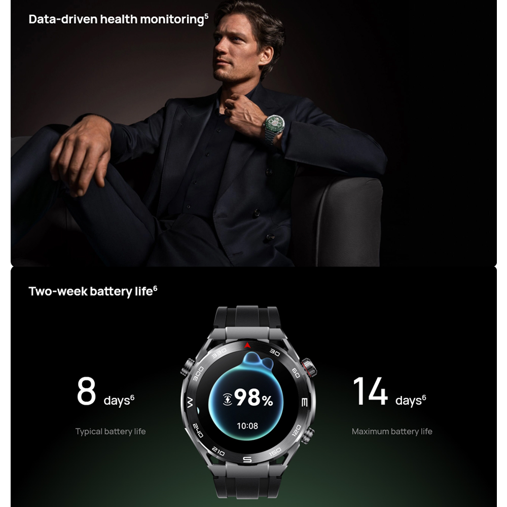 Huawei Watch Ultimate HNBR/ Titanium Strap | Liquid Metal Material | Pro-level Sports | Bluetooth Calling