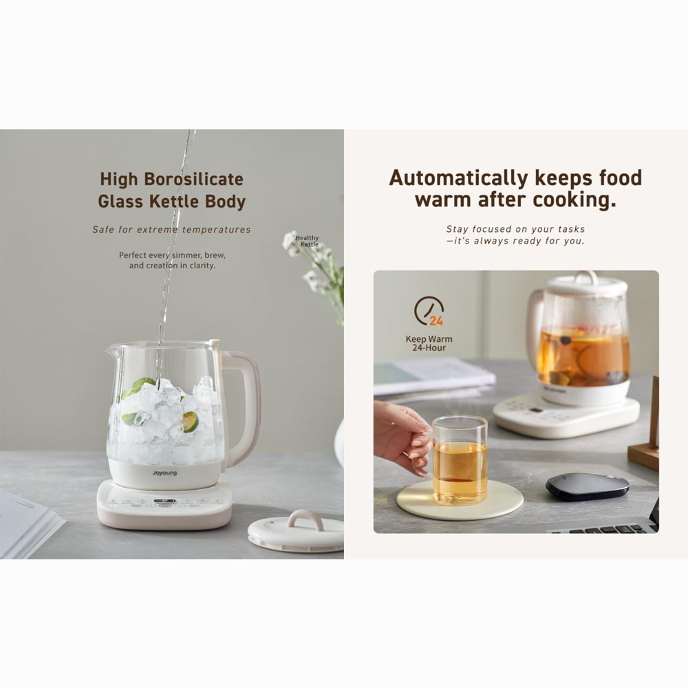 Joyoung 1.5L Reciprocating Healthy Kettle JK-15K25 | 12 Pre-Set Functions | Quiet Boiling Technology