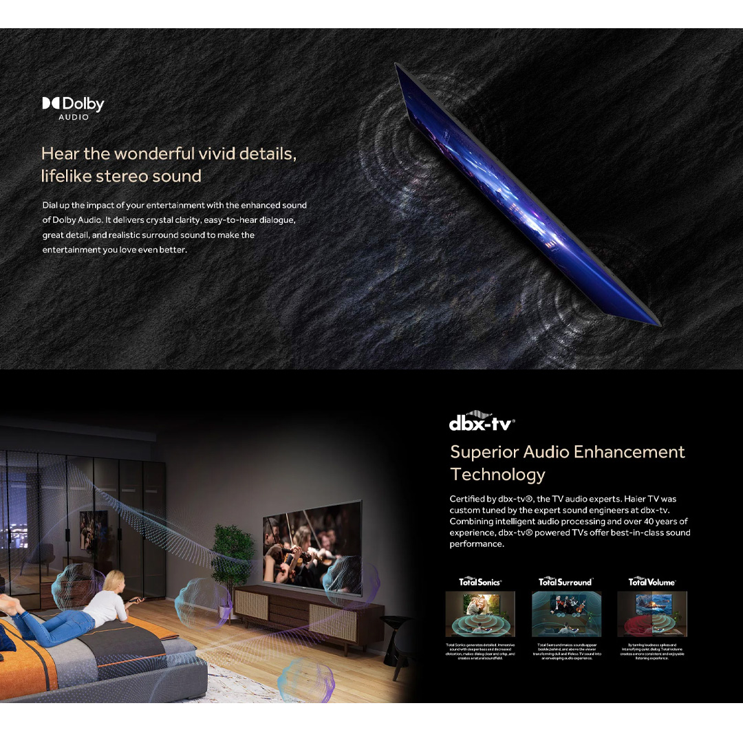 HAIER 50" /55" / 65" 4K HDR Google TV | H50K800UG / H55K800UG / H65K800UG | Awesome Vision | Natural Audio | One Touch | Google TV with 2 Year Warranty