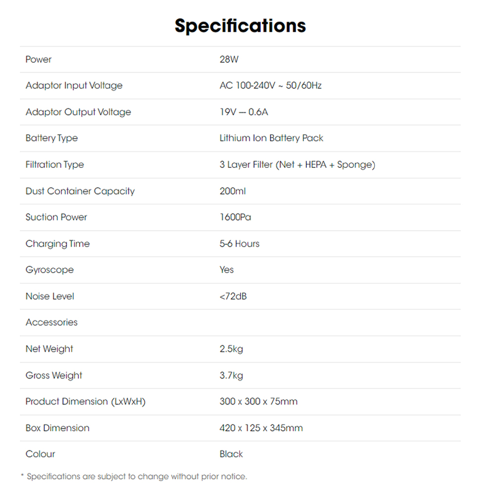 KHIND 28W Smart WIFI Robotic Vacuum VC9E21 |  Powerful Brushless Motor & Low Noise  | Schedule Cleaning | Map Visualization | 2  Year General Warranty