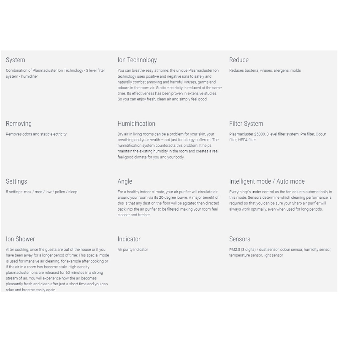 SHARP 28m² AIoT Plasmacluster Technology Humidifying Air Purifier KIN40LH | Ion Technology | Humidification | Intelligent Mode | Auto Mode | Air Purifier with 1 Year Warranty