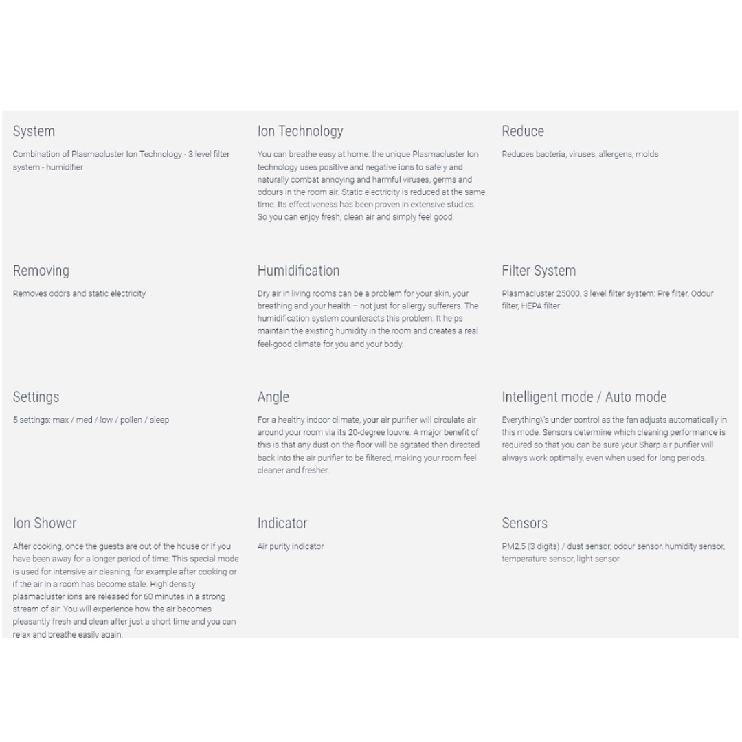 SHARP 28m² AIoT Plasmacluster Technology Humidifying Air Purifier KIN40LW | Ion Technology | Humidification | Intelligent Mode | Auto Mode | Air Purifier with 1 Year Warranty