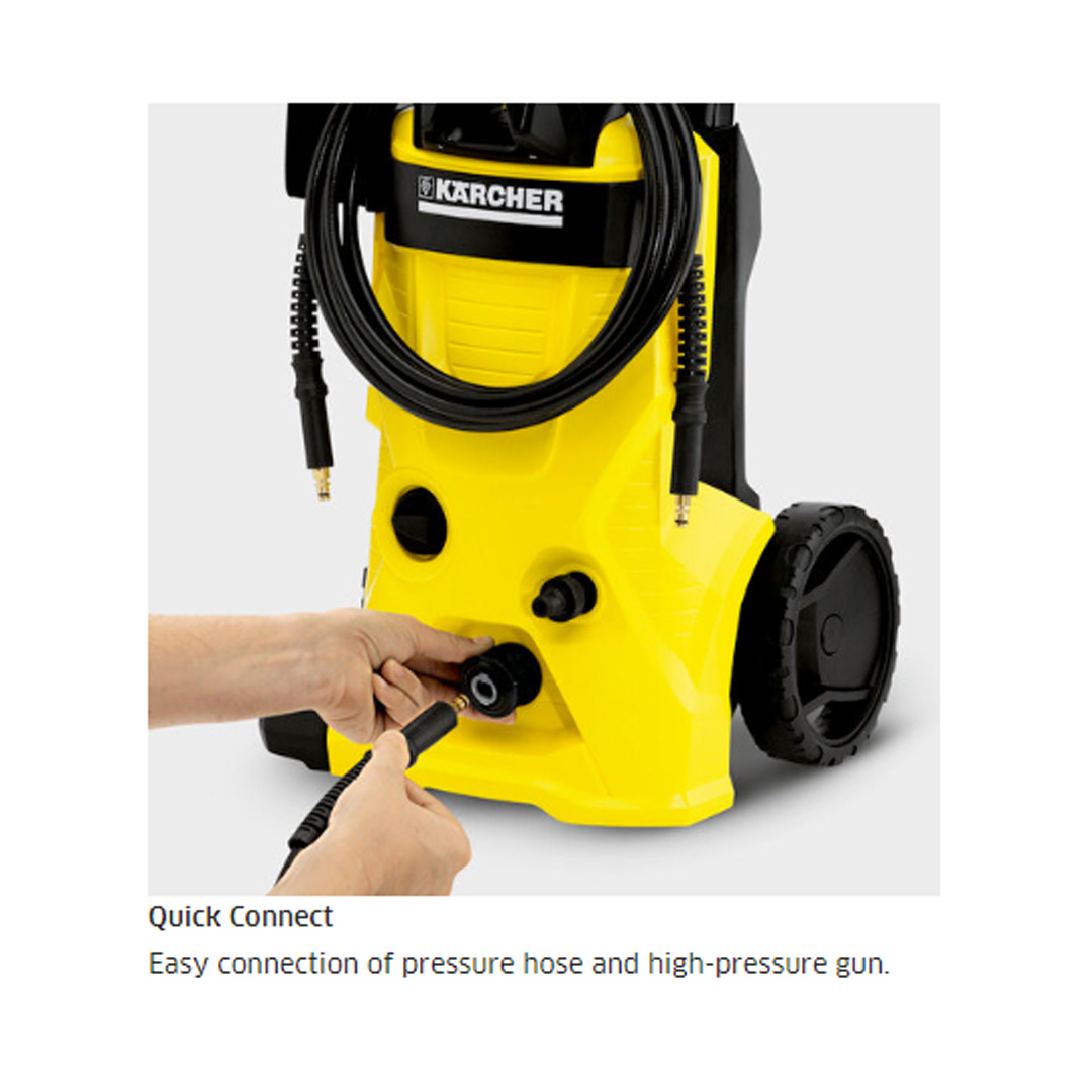 Karcher 130 Bar Pressure Washer K 4 Basic | High-Pressure Gun | High-Pressure Hose | Vario Power Jet | Quick Connect | Water Pressure with 1 Year Warranty