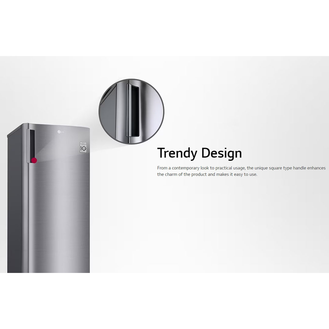 LG 171L Smart Inverter Upright Freezer GN-304SHBR / GN-304SLBR | Vertical Freezer | 6 Freezer Shelves | 4 Door Baskets | Sleek Design