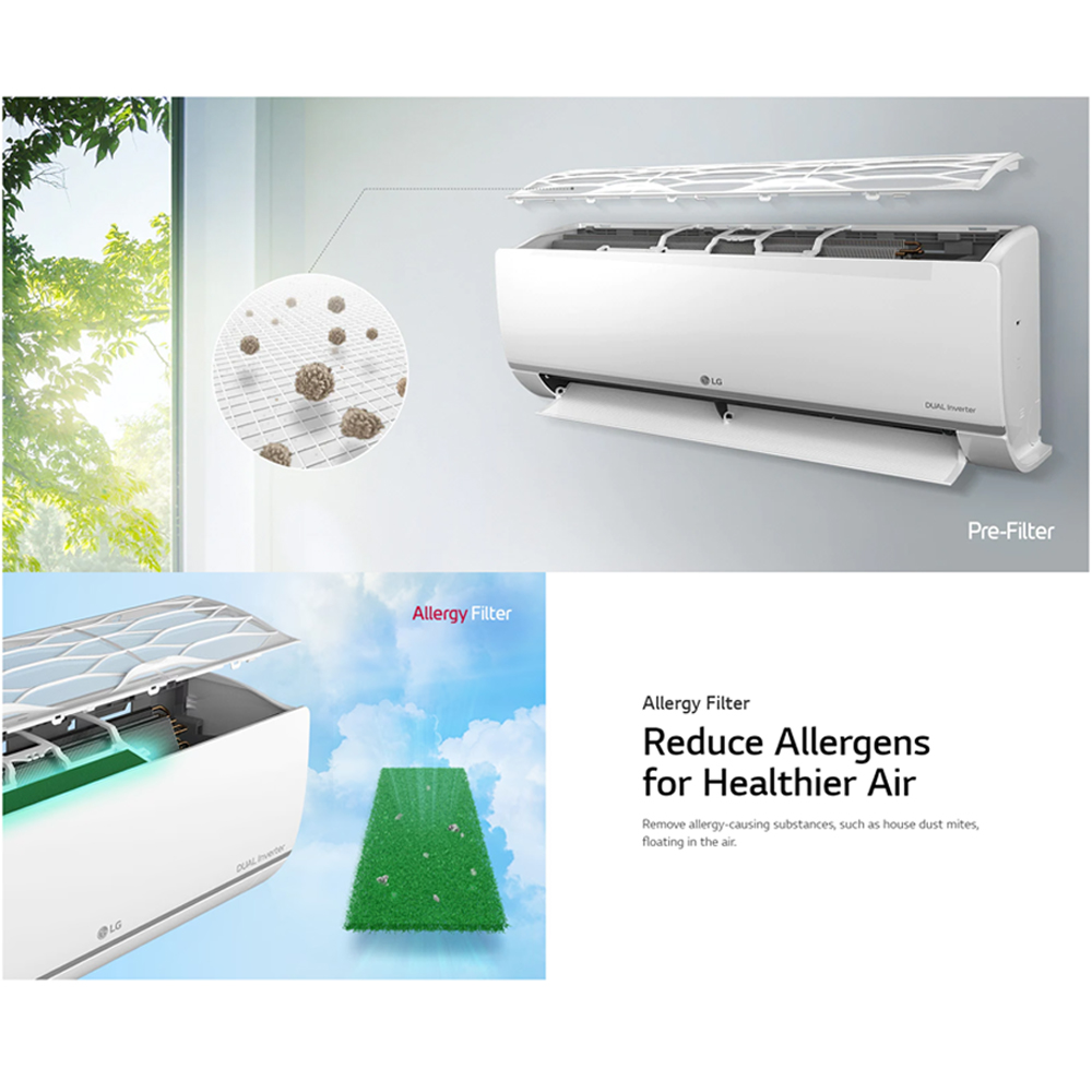 LG 1/1.5/2/2.5HP R32 Dual Inverter Wall Mounted Premium Air Conditioner with Ionizer and ThinQ Function | Save Energy | Smart Control