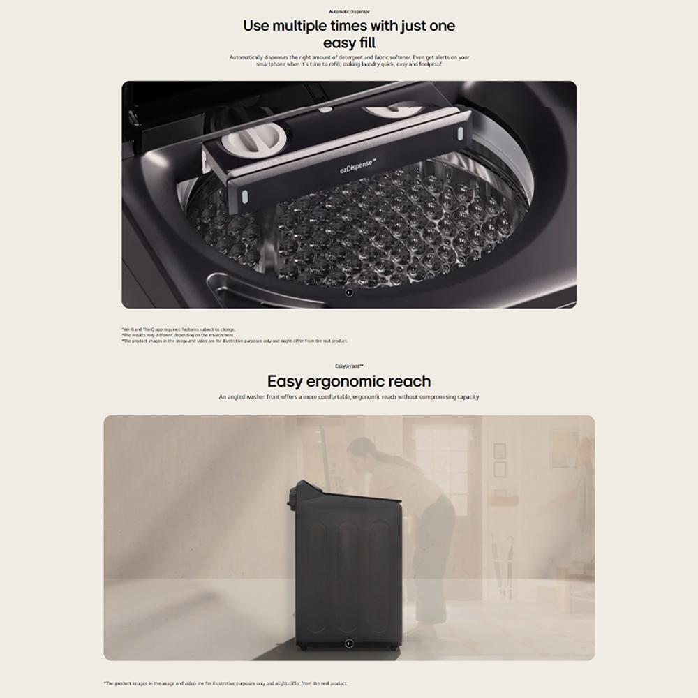 LG 25KG Top Load Direct Drive Inverter Washing Machine TX2725AT9J | AI Direct Drive | TurboClean 3D | Informative LCD Display | 6 Motion DD