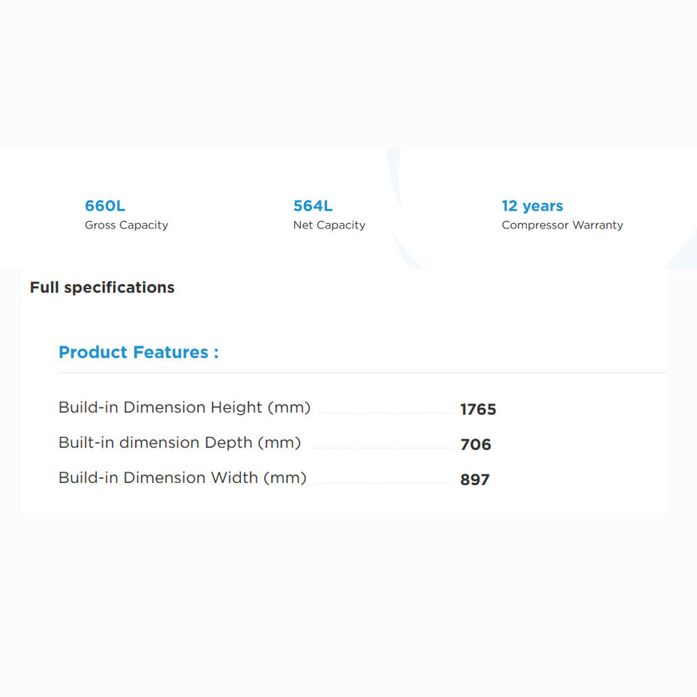 Midea 660L Side By Side Inverter Refrigerator MDRS712FIE61W | Inverter Quattro Compressor | Platinum Fresh | Multi Air Flow