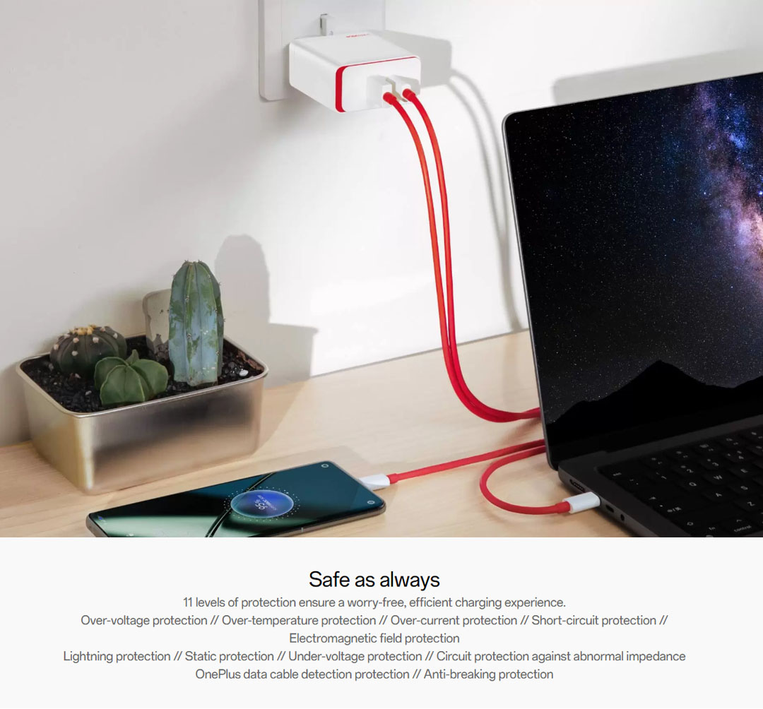 OnePlus 100W SUPERVOOC Power Adapter (Kit) VCBAOBYH | 5000mAh | Fast charge | Innovative circuit design | 11 levels of protection | Power Adapter with 1 Year Warranty