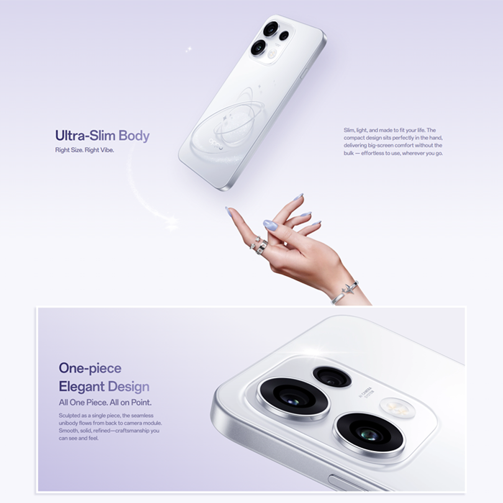 OPPO Reno16 F 5G 8GB+128GB / 8GB+256GB | 50MP Ultra Wide Selfie Camera | AI Remix Collage | Smart & Smooth ColorOS 16