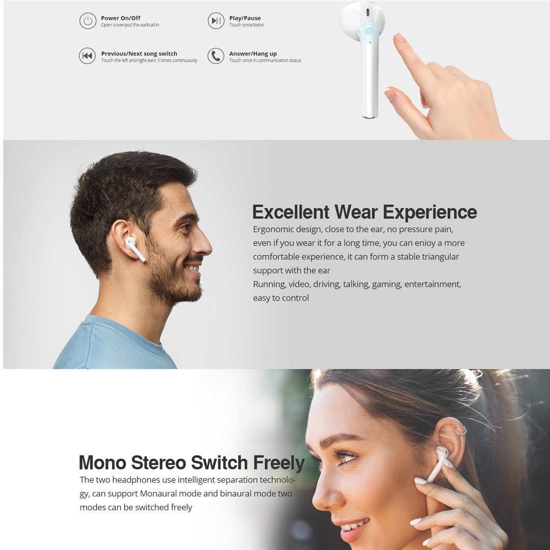 RIVERSONG Air X5+ TWS Earbuds | Bluetooth 5.0 | Smart Touch | 10m Connection Distance | 3-4 Hours Full Charged | Earbud with 1 Year Warranty