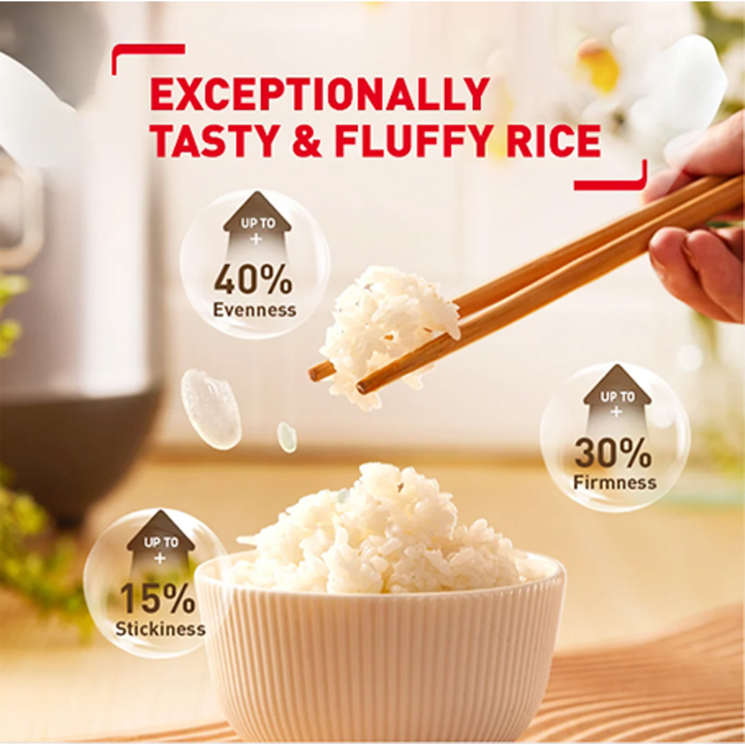 Tefal 1.8L Delirice Plus Fuzzy Logic Rice Cooker RK776B | 14 Cooking Programs | 12-hour Keep Warm Feature | Touch Screen Control Panel | Cooker with 2 Year Warranty