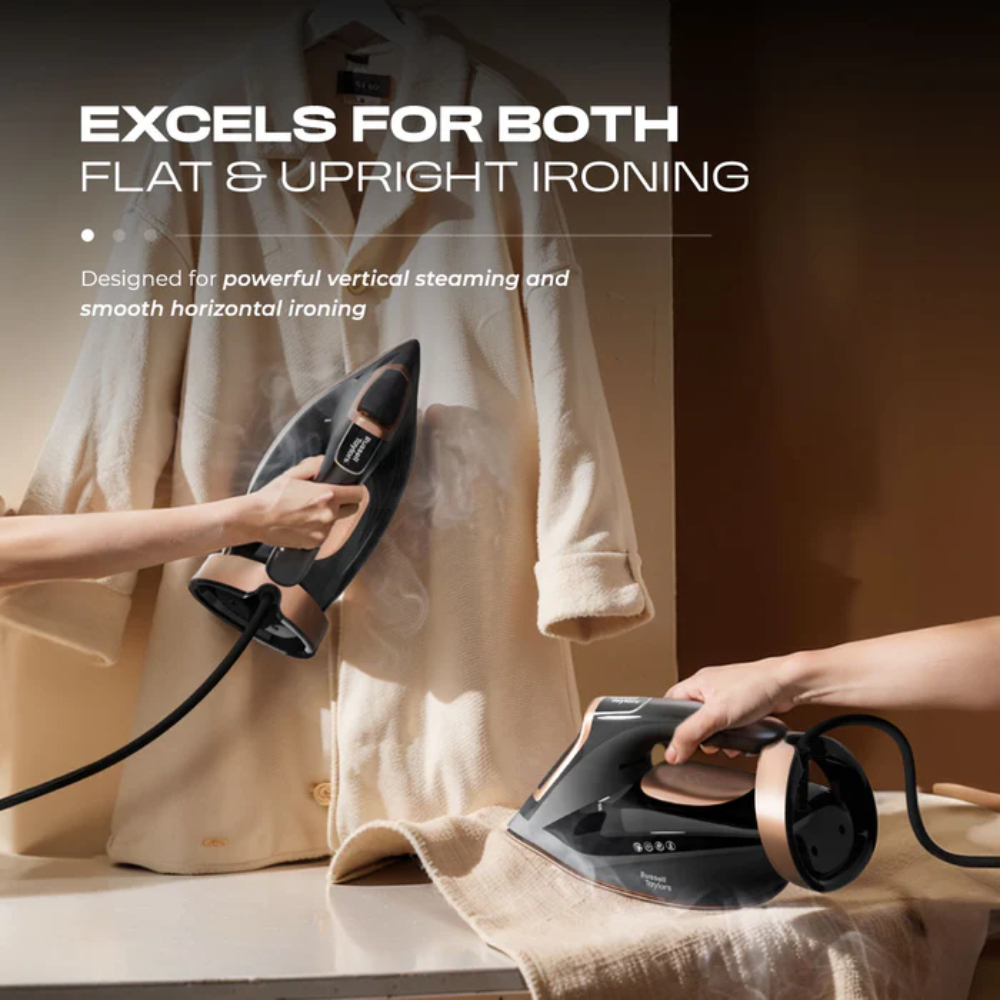 Russell Taylors 3000W Optisense Anti-Burn Steam Iron SI1 PRO | Auto Power Off | Ceramic-Coated Soleplate