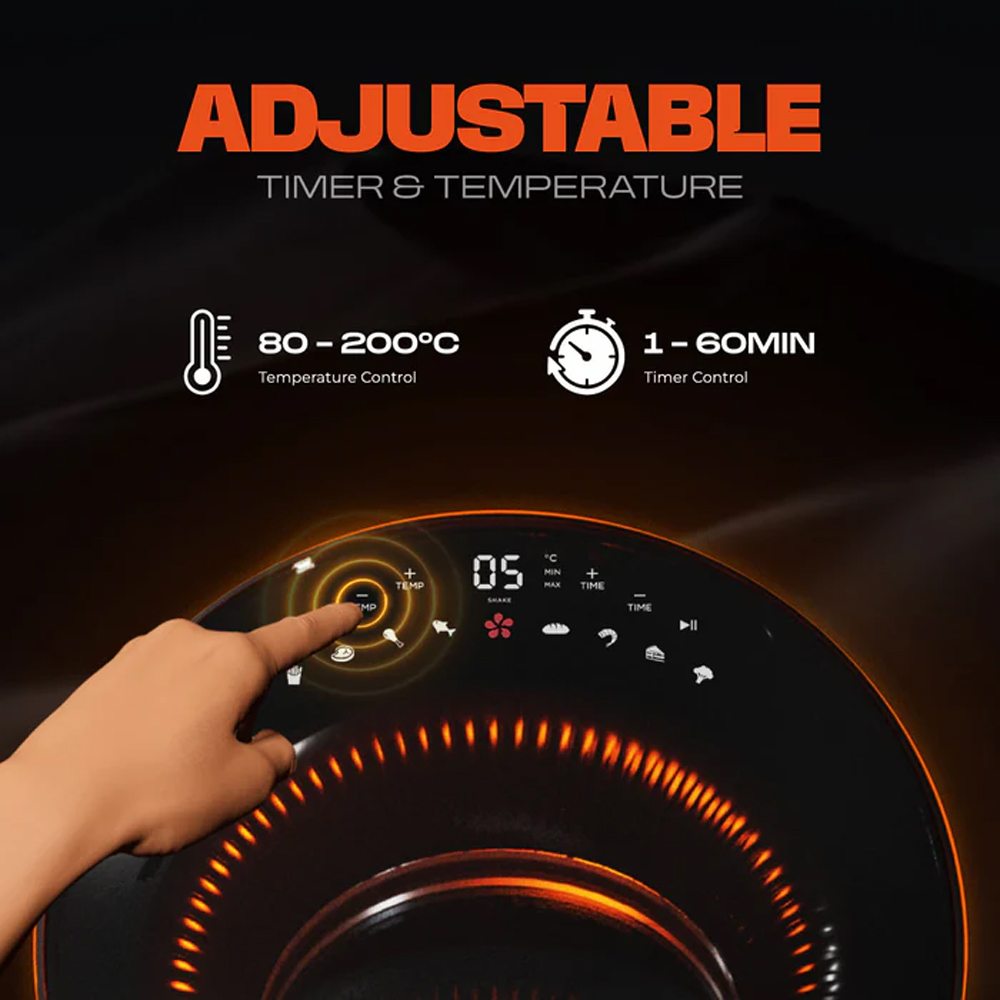 Russell Taylors 5.5L Skylight View Bladeless Air Fryer Z10 | Radiant Turbo Heating | Smart Preset Programs