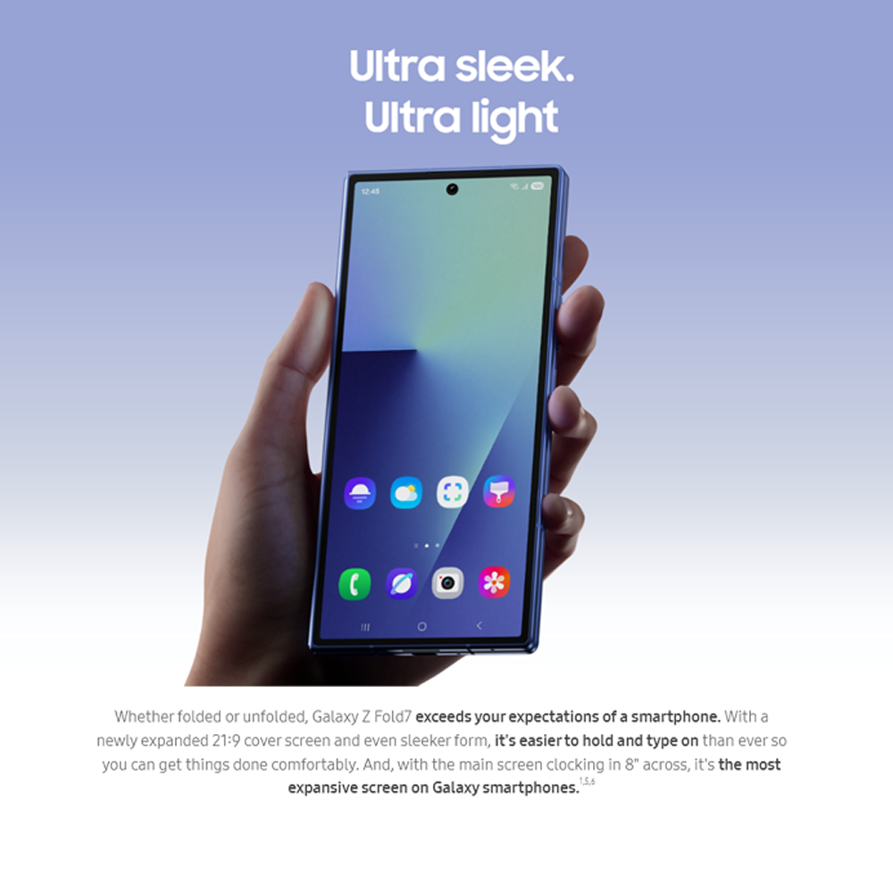 SAMSUNG Galaxy Z Fold7 | 200 MP Ultra Camera | Snapdragon 8 Elite | 8" Foldable Dynamic LTPO AMOLED 2X Display