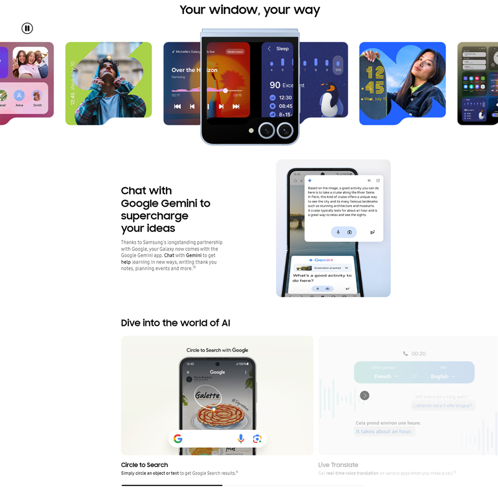 SAMSUNG Galaxy Z Flip6 | Qualcomm SM8650-AB Snapdragon 8 Gen 3 (4 nm) | Nano-SIM and eSIM | 5G